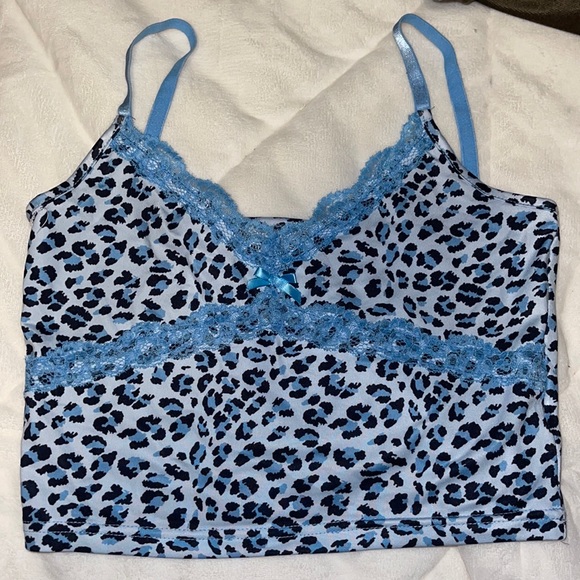 blue leopard crop top - Picture 1 of 3